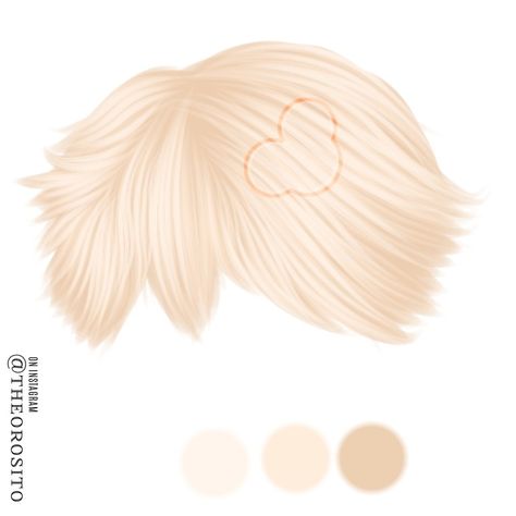 Blonde Hair Pallete, Blonde Hair Color Palette Drawing, Blonde Hair Palette, Digital Portrait Tutorial, Palette Hair Color, Portrait Tutorial, Color Rubio, Drawing Tutorial Face, Hair Sketch