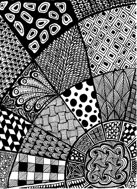 Dark Zentangle Patterns, Zen Tangle Patterns Easy, Full Page Doodle Pattern, Coloring Canvas, Cartoon Art Drawing, Zen Doodle Patterns, Graph Paper Drawings, Zentangle Artwork, Crazy Quilt Blocks