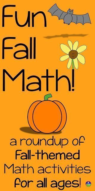 Fall Math Fun! Fun Fall-themed activities. Halloween Math. Math Night Themes, Thanksgiving Classroom Activities, Holiday Math Activities, Math Craftivity, Fall Math Activities, Halloween Math Activities, Math Night, Maths Activities Middle School, Math Classroom Decorations