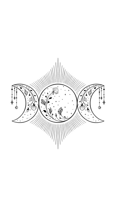 Black and white moon and floral screen background Moon Phase Geometric Tattoo, Phase Tattoo, Black And White Moon, Cute Little Tattoos, Floral Moon, White Moon, Screen Background, Phone Background, Little Tattoos