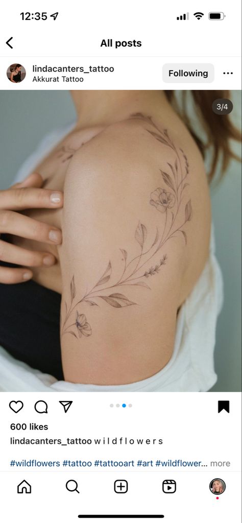 Flower Shoulder Wrap Tattoo, Shoulder Tattoo Filler, Floral Shoulder Collar Bone Tattoo, Wrap Tattoo Shoulder, Leaf Hip Tattoos Women, Shoulder And Arm Tattoos For Women, Shoulder Wrap Tattoo Women, Bicep Vine Tattoo, Bicep Wrap Tattoo