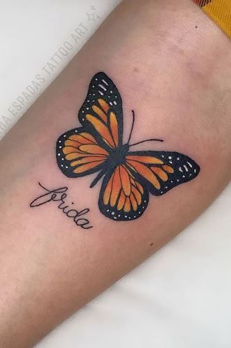 77 Beautiful Butterfly Tattoos - Plus Their Meaning & Photos Monarch Butterfly Tatoos, Tattoo Butterfly Coverup, Butterfly With Color Tattoo, Colored In Butterfly Tattoo, មេអំបៅ Tattoo, Different Color Butterfly Tattoo, Color Monarch Butterfly Tattoo, Butterfly Tattoo For Coverup, Monarch Butterfly Wrist Tattoo