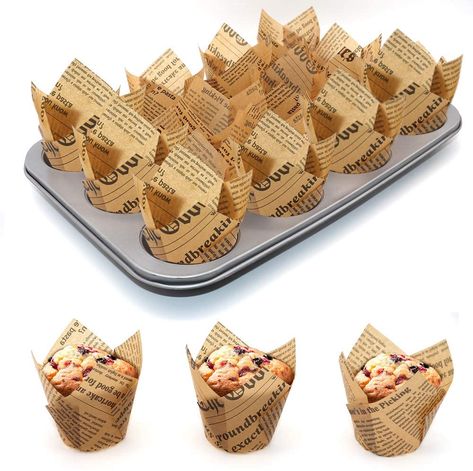 Muffin Design, Tulip Cupcake Liners, Tulip Cake, Bakery Muffins, Black Dessert, Cake Cups, Cake Paper, Cake Holder, Muffin Liners