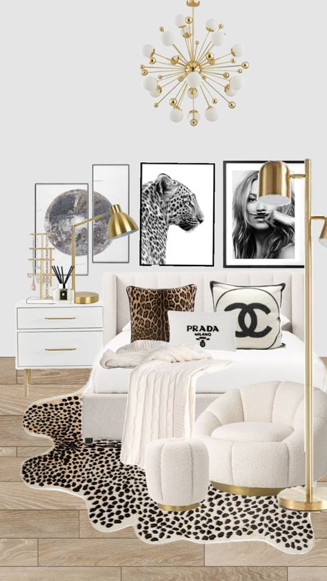 Leopard Print Bedroom, Sorority Room, Nyc Rooms, White Room Decor, Print Bedroom, College Room, Pinterest Room Decor, Preppy Room Decor, Preppy Room