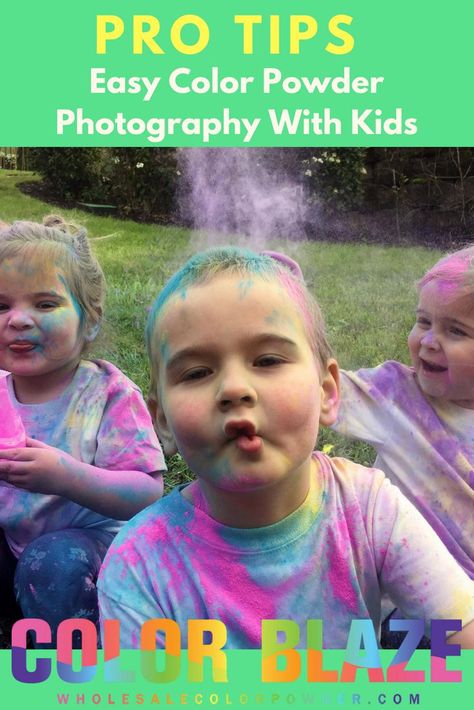 Paint Powder Photography, Fun Family Photo Ideas Creative, Color Powder Photoshoot, Powder Paint Photography, Powder Photography, Outdoor Photo Shoot, Holi Powder, Gender Reveal Photos, Color Wars