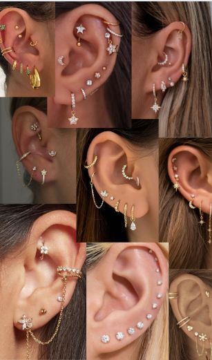 Constalation Piercing Ear Chart, Constalation Piercing, Pretty Piercings, Ear Peircings, Ear Rings, Helix, Earings Piercings, Ear Piercings, Body Art