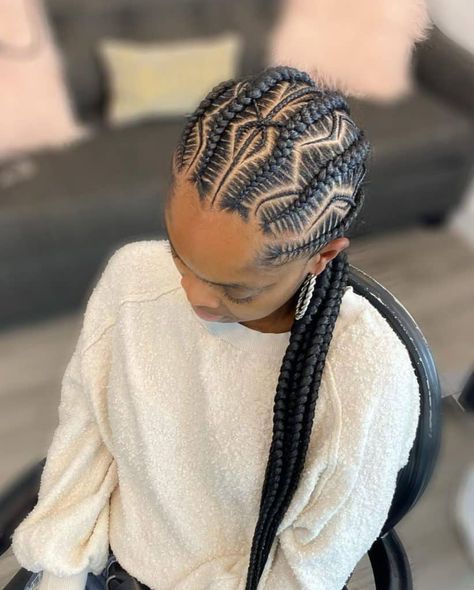 Cornrow Zig Zag, Zigzag Hairstyles, Cornrow Updo On Natural Hair, Design Cornrows, Zig Zag Braids, Kids Cornrow Hairstyles, Zig Zag Braid, New Braided Hairstyles, Cornrows Hairstyles