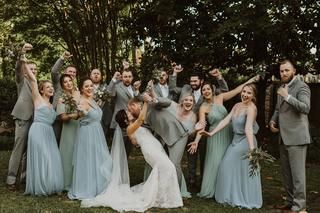 Dusty Blue Bridesmaid Dresses Real Weddings | Birdy Grey Mix And Match Bridesmaid Dresses Green And Blue, Dusty Blue Sage Green Bridesmaid Dresses, Sage Green And Dusty Blue Bridesmaid Dresses, Sage Green And Dusty Blue Wedding, Dusty Blue And Sage Green Wedding, Bridesmaid Dresses Baby Blue, Baby Blue Bridesmaid Dresses, Winter Wonderland Wedding Theme, Grey Weddings