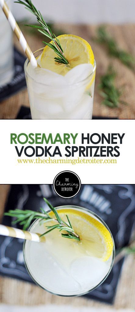 Rosemary Honey Vodka Spritzers: A refreshing and simple cocktail featuring vodka paired with tart lemon juice, simple syrup, and rosemary! Honey Vodka, Amaretto Sour Recipe, Rosemary Honey, Cocktail Party Drinks, Simple Cocktail, Spicy Cocktail, Sour Foods, Lemon Benefits, Vodka Drinks