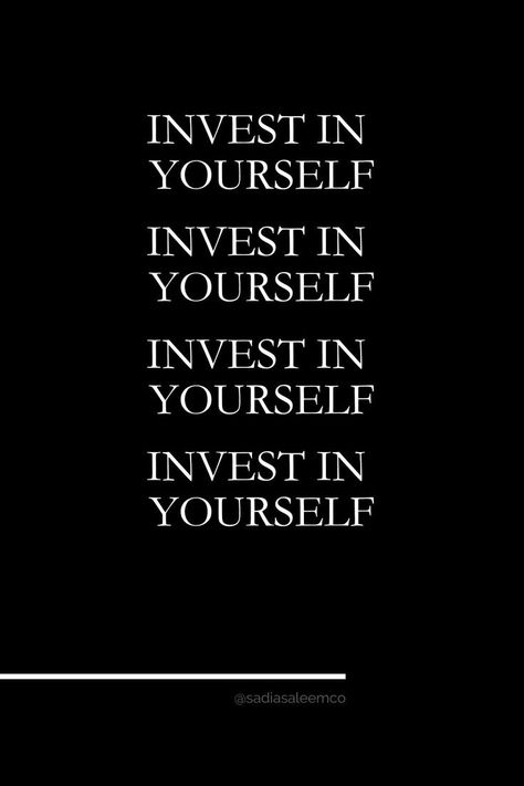 Invest In Yourself CEO Mindset Black Wallpaper Quotes by sadiasaleemco Luxury Vision Board, Business Women Aesthetic, Empire Quotes, Inspirational Quotes Success, Vision Board Aesthetic, Ceo Mindset, Business Woman Quotes, Board Aesthetic, Vision Board Images