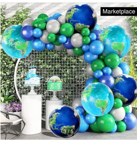 Earth Day Party Decorations, International Party Decorations, Travel Party Decorations, Games For Kids Classroom, International Party, Travel Party Theme, Grad Party Decorations, Balloon Backdrop, Printed Balloons