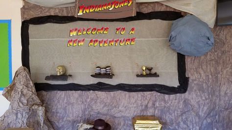 Another one before it was finished. Boulder and Indiana Jones sign looked better Indiana Jones Bulletin Board, Summer Theme, Indiana Jones, Another One, Bulletin Boards, Bulletin Board, School Ideas, Middle School, Indiana