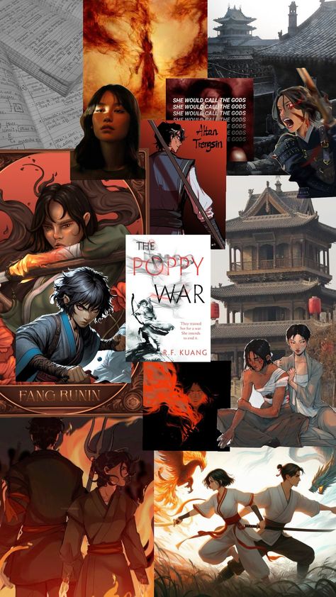 the poppy war by r f kuang book aesthetic this one was kinda hard to do imo R F Kuang, I Want To Cry, I Love Reading, Love Reading, Character Aesthetic, Book Characters, Book Aesthetic, Favorite Books, Poppies