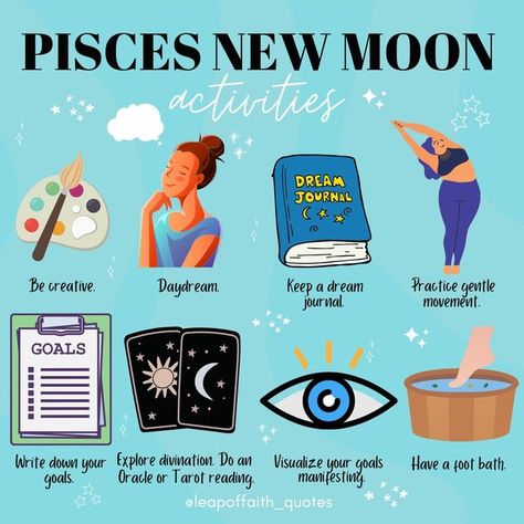 Pisces New Moon, Moon Pisces, Moon Activities, Flop Era, Pisces Season, Moon Rituals, New Moon Rituals, Zodiac Posts, Dream Journal