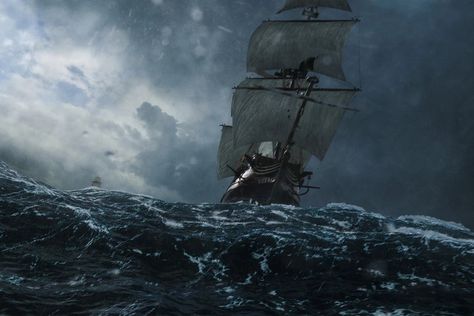 Black Sails Wallpaper, Black Sails Starz, Golden Age Of Piracy, Giant Waves, Navi A Vela, 2014 Photos, Pirate Adventure, Black Sails, Matte Painting