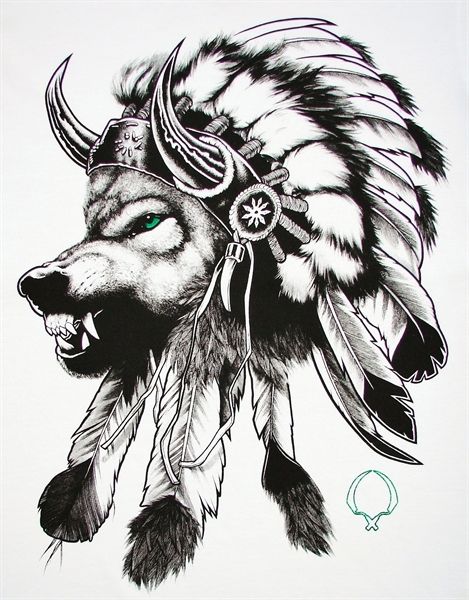 wolf in an Indian headdress tattoo. Wolf Headdress Tattoo, Wolf Headdress, Headdress Tattoo, Native American Wolf, Indian Headdress, Wolf Tattoo, A Wolf, Headdress, Native American