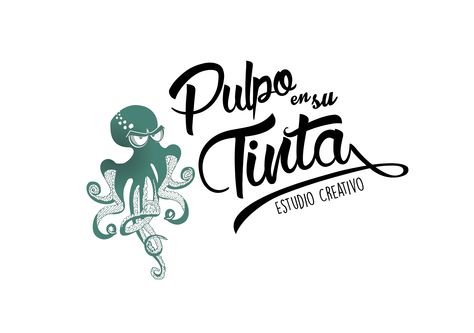 Logo para el estudio creativo "Pulpo en su tinta" Sushi Logo, Ghost Logo, Crest Logo, Logo Inspiration, Octopus, Ghost, Cricut, Copper, Branding