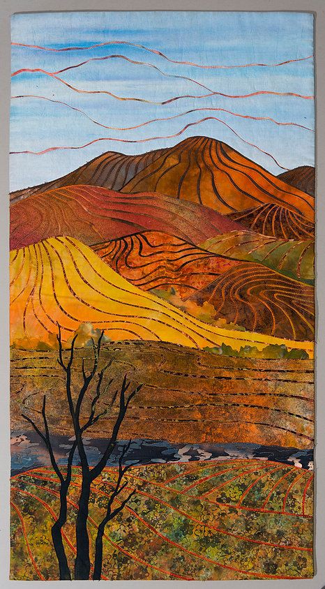 Gloria Loughman - Quilt Artist | Landscape Quilts Dessert Landscape, Quilted Landscapes, Landscape Quilting, Landscape Art Quilts, Art Quilting, Landscape Quilt, Quilt Art, Landscape Quilts, Mountains Landscape