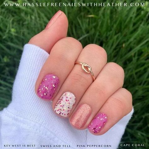 What Is Color Street, Color Street Pink, Nail Color Combos, Pink Peppercorn, Watermelon Nails, Pink Manicure, Nails Only, Sparkle Nails, Beautiful Nail Designs