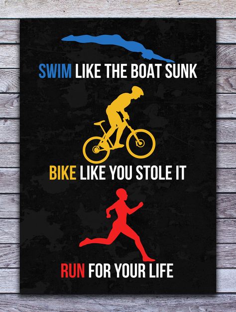 A great gift for every triathlete who loves triathlon. You want to give pleasure to someone who is a master of triathlon? Then get this funny poster for triathletes. #triathlon #gift #idea #birthday #triathlete #christmas #birthday present #funny #quotes #motivation #funny #gag #humor #jokes #says #ironman #for #men #swimbikerun #gifts #for #him Triathlon Aesthetic Wallpaper, Triathlon Poster Ideas, Running Motivation Quotes Inspiration, Funny Quotes Motivation, Ironman Motivation, Triathlon Humor, Running Motivation Funny, Ironman Triathlon Motivation, Triathlon Quotes