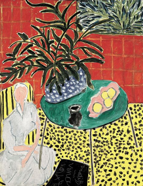 Painting by Henri Matisse (1869-1954), 1948, Interior with Black Fern, Oil on canvas. #Interior Matisse Paintings, Pablo Picasso Paintings, Istoria Artei, Raoul Dufy, Ancient Paintings, Picasso Paintings, Tutankhamun, Canvas Painting Landscape, Matisse Art