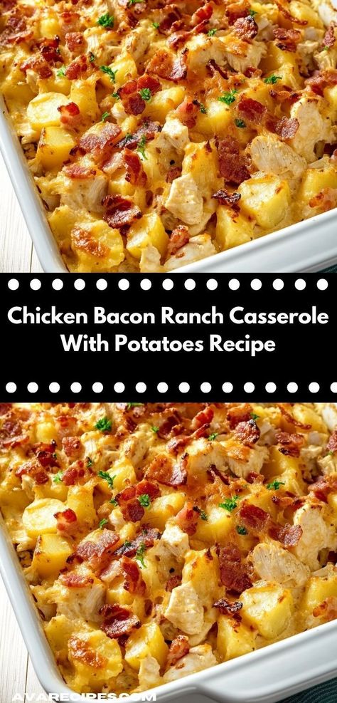 Looking for a comforting dinner idea? This Chicken Bacon Ranch Casserole with Potatoes recipe delivers mouthwatering flavors in every bite. It’s a quick and easy dish perfect for busy family nights. Casserole With Potatoes, Sour Cream Ranch Dressing, Bacon Ranch Casserole, Ranch Casserole, Yummy Casserole Recipes, Chicken Bacon Ranch Casserole, Chicken Crispy, Creamy Ranch, Ground Beef Casserole