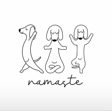 Yoga Dog Tattoo, Yoga Dog Illustration, Funny Shirts Svg, Funny Png Images, Cute Svg Images, Funny Dog Drawings, Dog Cricut, Yoga Svg, Yoga Dog