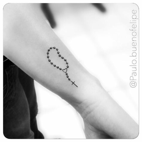 225+ Cute Rosary Tattoos Ideas and Designs (2023) - TattoosBoyGirl Rosary Tattoo Design, Tattoo Rosary, Rosary Tattoos, Small Rosary, Rosary Tattoo, Small Tattoos With Meaning, Religious Tattoos, Inspiration Tattoos, Geniale Tattoos