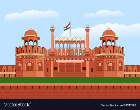 Red Fort Illustration, Delhi Vector, Lal Qila, Red Fort Delhi, Diy Pop Up Book, Village Photo, 50th Wedding Anniversary Invitations, Peace Poster, Diy Pop