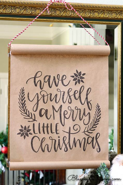 Christmas message on brown paper Butcher Paper Christmas Decor, Ladies Christmas Party, Christmas Party Poster, Paper Tablecloth, Paper Table Runner, Christmas Writing, Christmas Message, Simple Christmas Decor, Christmas Kitchen Decor