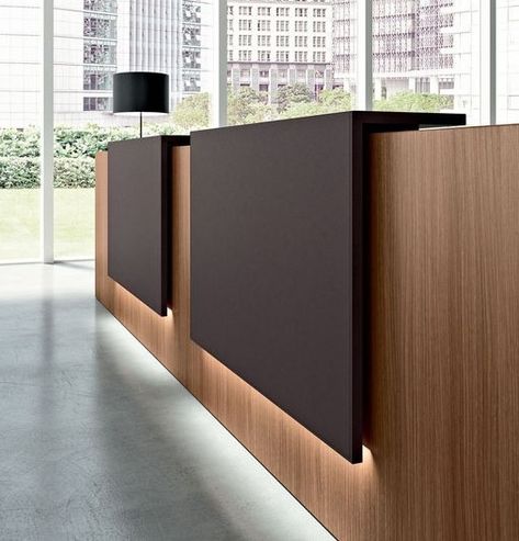 Contemporary Office Reception, Modern Office Reception, Reception Desk Office Furniture, Office Reception Design, Furniture Reception Desk, Custom Reception Desk, Office Reception Furniture, House Contemporary, Modern Reception Desk