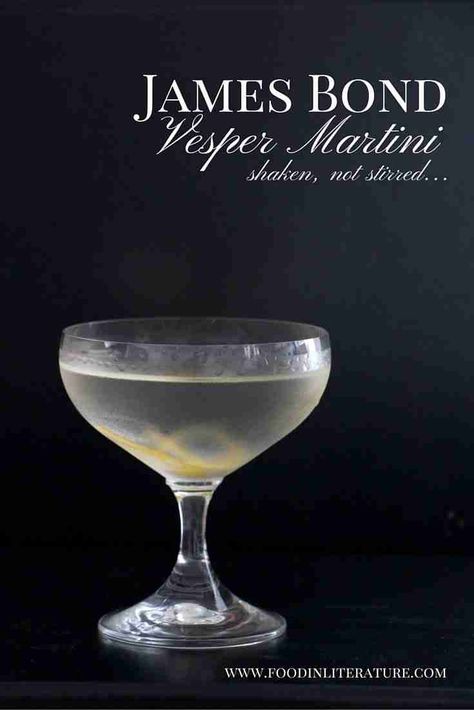 James Bond Vesper Martini recipe James Bond Vesper, Vesper Martini Recipe, Vodka Martini Recipe, Martini Recipes Vodka, Vesper Martini, Champagne Saucers, Dry Martini, Vodka Martini, Martini Recipe