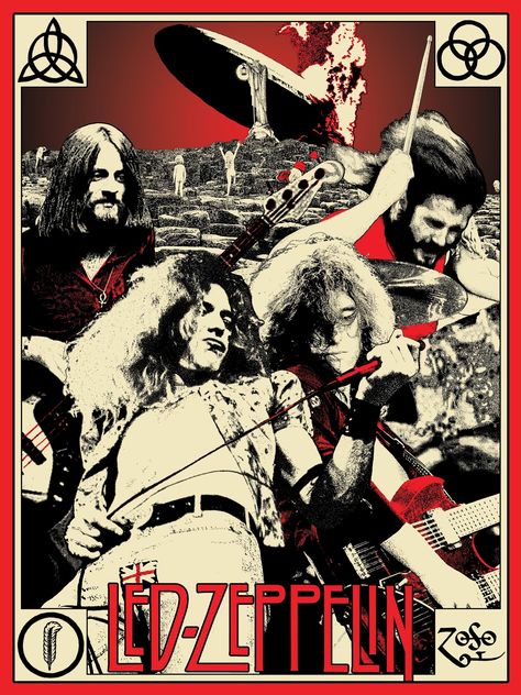 Led Zeppelin Art, Led Zeppelin Poster, Zeppelin Art, Rock N Roll Art, Rock Band Posters, Led Zep, Music Poster Design, Music Images, Rock Posters