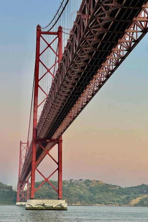 Bridge. Ponte 25 de Abril, Lisbon, Portugal. One of Europe’s oldest cities filled with beautiful tiles, historic buildings, and lively culture. Beautiful Tiles, Beautiful Tile, Lisbon Portugal, Old City, Historic Buildings, Lisbon, Portugal, Bridge, Building