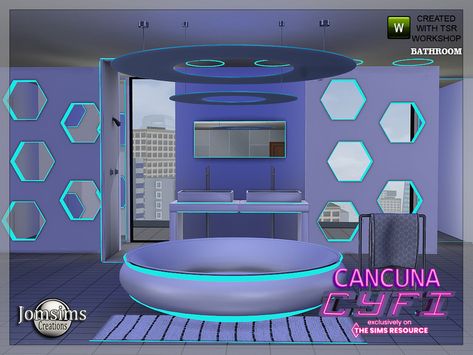 Sims 4 Cc Furniture Bathroom, Neon Furniture, Futuristic Bathroom, Living Room Sims 4, Legacy Challenge, Sims 4 Stories, Cc Packs, Nursery Deco, Die Sims 4