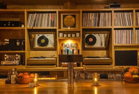 Best Bars in Downtown LA: Top Places to Drink in DTLA - Thrillist Record Lounge Room, Vintage Music Room, Listening Lounge, Hifi Bar, Record Bar, Vinyl Bar, Listening Bar, Audiophile Listening Room, Vinyl Room