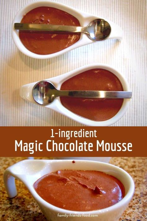 Incredible 1-ingredient chocolate mousse Quick Vegan Dessert, Chocolate Mouse Recipe, Quick Vegan Desserts, Kosher Desserts, Vegan Bakes, Choc Mousse, Magic Chocolate, Dessert Vegan, Chocolate Mousse Recipe