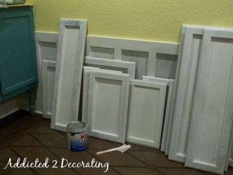 DIY - Turn Raised Panel Cabinet Doors Into Recessed Panel Doors on the cheap.  Single best way to update your kitchen for next to nothing. Bathroom Update Diy, Flat Cabinet Doors, Diy Shaker Cabinets, Cabinet Door Makeover, Flat Cabinets, Raised Panel Cabinet Doors, Raised Panel Cabinet, Shaker Cabinet Doors, Panel Cabinet Doors