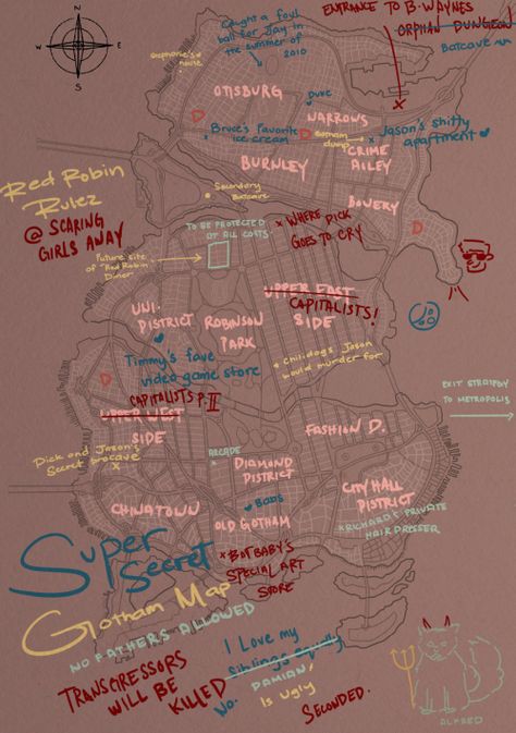 All 3 Of My Feelings Gotham City Map, Gotham Academy, Fantasy Story Ideas, Wayne Manor, Robin Dc, Wayne Family, Potter Quotes, Straight Outta, Bat Family