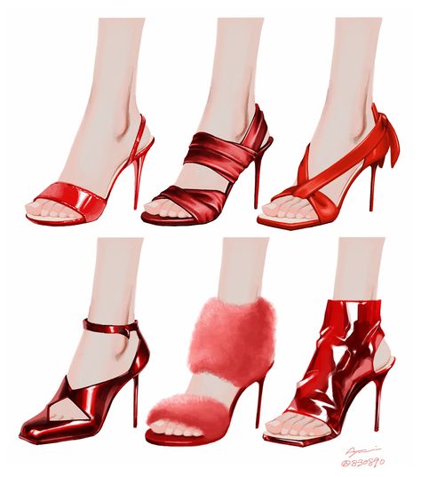 歩 on Twitter Shoe Sketches, Feet Shoes, Fashion Drawing Sketches, Shoes Drawing, Fashion Figures, Illustration Fashion Design, Poses References, Eyes Makeup, Fashion Design Drawings