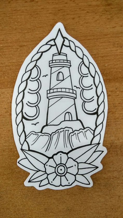 Lighthouse Traditional Tattoo, Rose Tattoo Hand, Traditional Lighthouse Tattoo, Tato Tradisional, Lighthouse Tattoo, Traditional Tattoo Sleeve, Flash Tattoo Designs, Tattoo Traditional, Old School Tattoo Designs