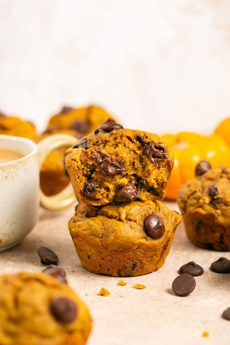 Healthy Pumpkin Banana Muffins Recipe (Gluten-Free) Pumpkin Banana Muffins, Gluten Free Pumpkin Muffins, Pumpkin Banana, Flax Seed Recipes, Gluten Free Pumpkin, Healthy Pumpkin, Healthy Muffins, Pumpkin Muffins, Delicious Pumpkin