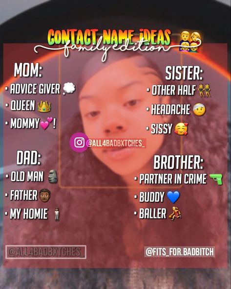 Brother Contact Names Ideas, Contact Names Ideas, Contacts Names, Nom Instagram, Nicknames For Friends, Girly Tips, Elder Brother, Playlist Names, Contact Names