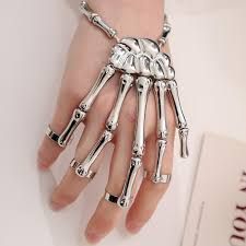 Buy Halloween Punk Skull Hand Bones Wild Five Finger Ring Bracelet at affordable prices — free shipping, real reviews with photos — Joom Skeleton Hand Bracelet, Hand Bracelet With Ring, Hand Bones, Bracelet With Ring, Cosplay Costumes For Men, Skeleton Bracelet, Women Skeleton, Hand Harness, Finger Bracelets