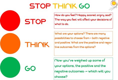 Stop Think Act, How To Stop Thinking, Stop And Think, Calming Strategies, Impulse Control, Counseling Kids, Therapeutic Activities, Counseling Resources, Therapy Worksheets