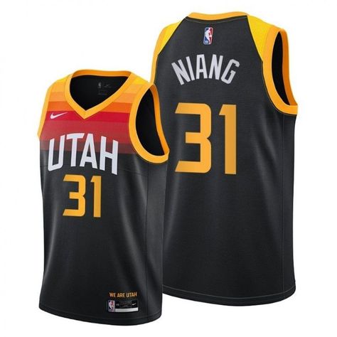 Utah Jazz 31 Georges Niang Black 202121 City Jersey New Uniform Check more at https://makedtee.com/product/utah-jazz-31-georges-niang-black-202121-city-jersey-new-uniform/ Mike Conley, Rudy Gobert, Black City, Team Gear, Utah Jazz, Tailored Design, Utah, Breathable Fabric, Comfort Fit