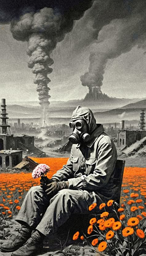 #warnevercahnges #apocalypse Colorful Apocalypse Aesthetic, Apocalyptic Wasteland Concept Art, Apocalypse Aesthetic Art, Post Apocalyptic Poster, Nuclear Apocalypse Art, Chernobyl Artwork, Apocalypse Graphic Design, Post Apocalypse Concept Art, Dystopian Collage