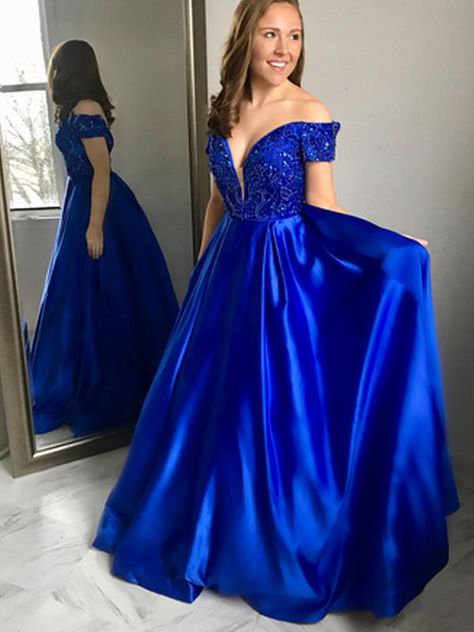 Neon Prom Dresses, 2021 Prom Dresses, Sparkly Prom Dress, Royal Blue Prom Dresses, 파티 드레스, Satin Evening Dresses, Blue Dress Formal, Beaded Prom Dress, Dress Chiffon