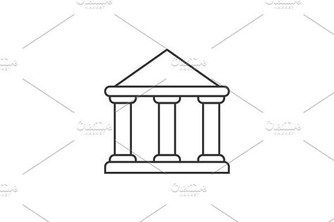 Government building outline icon by Saggitarius on @creativemarket Government Drawing, Building Outline, Government Building, Sketch Icon, Cartoon House, Education Icon, Building Drawing, Food Graphic Design, House Drawing