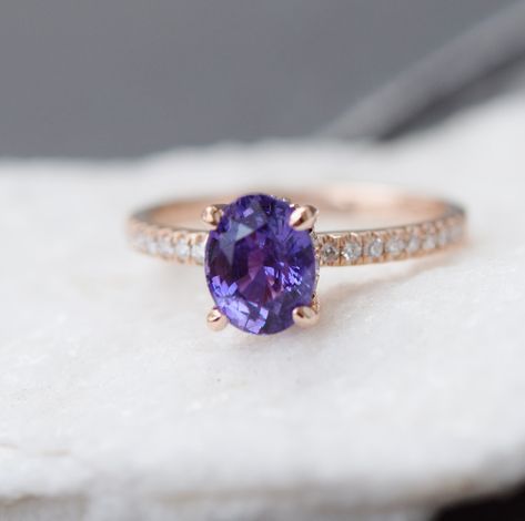 Purple Engagement Rings, Sapphire Engagement Ring Rose Gold, Peach Sapphire Rings, Lavender Sapphire, Oval Sapphire Engagement Ring, Purple Sapphire Ring, Green Sapphire Engagement Ring, Ring Rosegold, Amethyst Ring Engagement